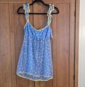 NWT Urban Outfitters Out From Under Blue Night Gown with Yellow Accents